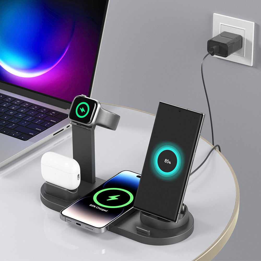 Fast Wireless Charger Pad & Stand for iPhone, Samsung, Hui, AirPods, Watch