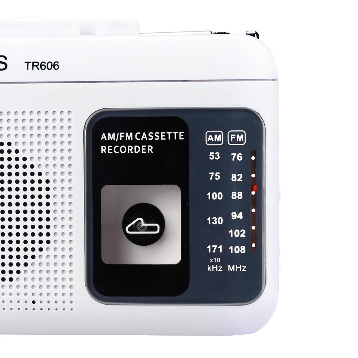 FM AM Portable Radio with Cassette Playback Voice Recorder