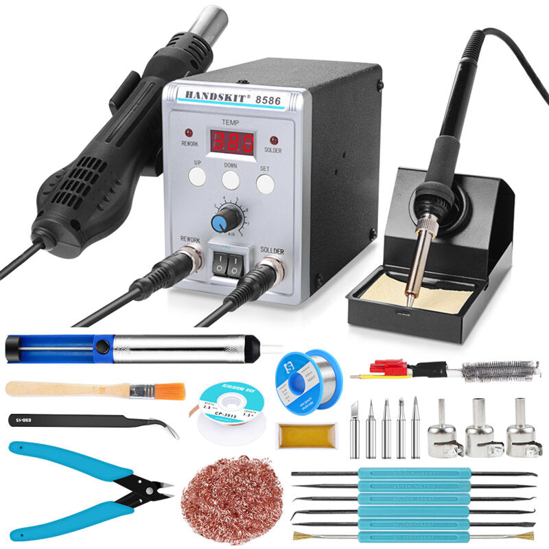 2 in 1 Soldering Staiton Hot Air SMD BGA Rework Welding Station 220V Portable Soldering Station Welding Tools