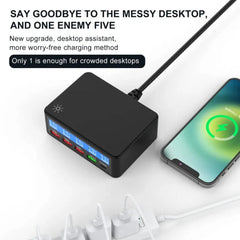 65W 5-Port USB PD Charger, Fast Charging Station for iPhone, Samsung, Hui, Xiaomi