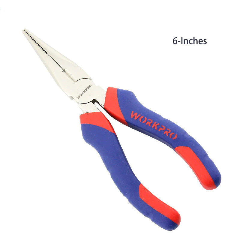 Two-color Handle Needle Nose Pliers Wire Cutters 6/8 Inches Household Multi-function Pliers