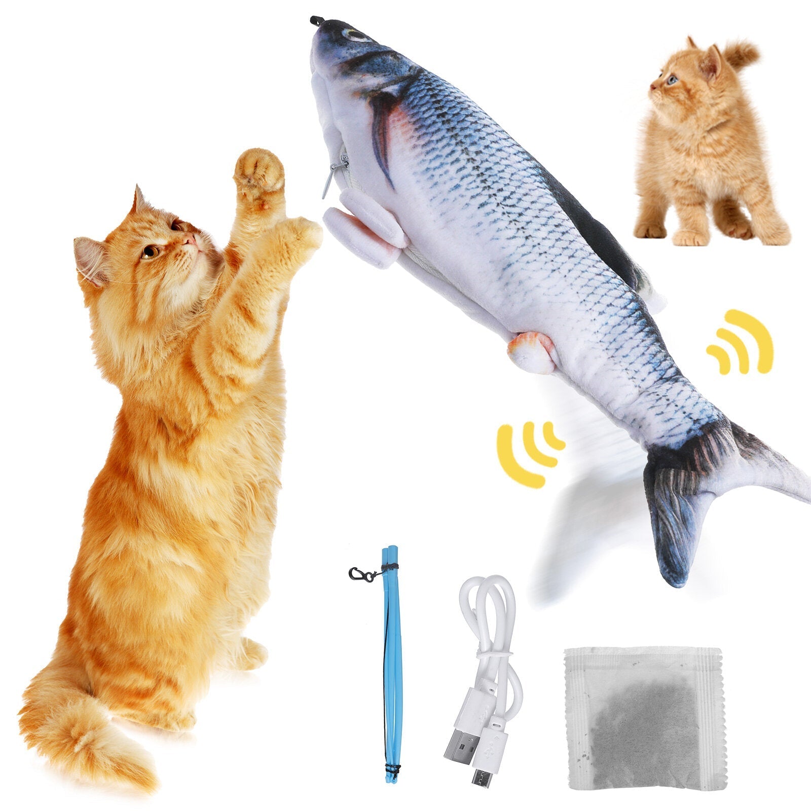 Cat Fish USB Charging Pet Supplies Puppy Toy Dog Playing Fishing Removable Washable