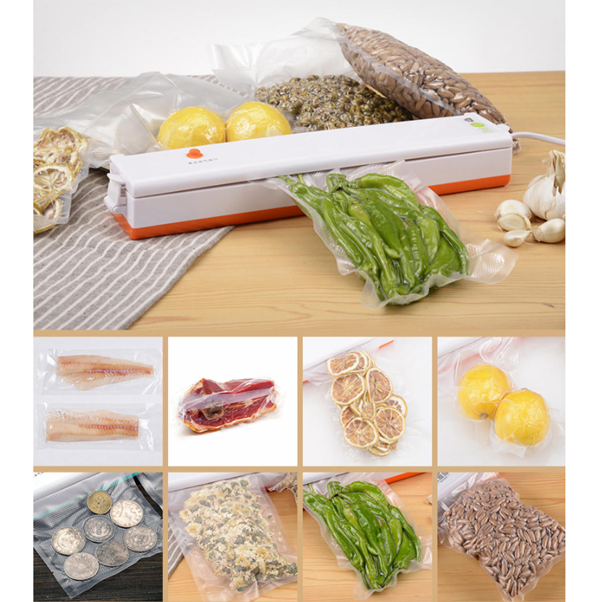 100W 220V Electric Vacuum Food Sealer Packaging Machine Home Film Sealer