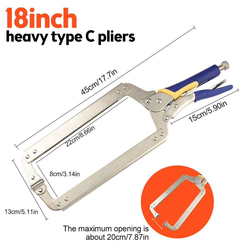 Heavy Duty C Clamp Pliers with Swivel Pads for Woodworking and Welding