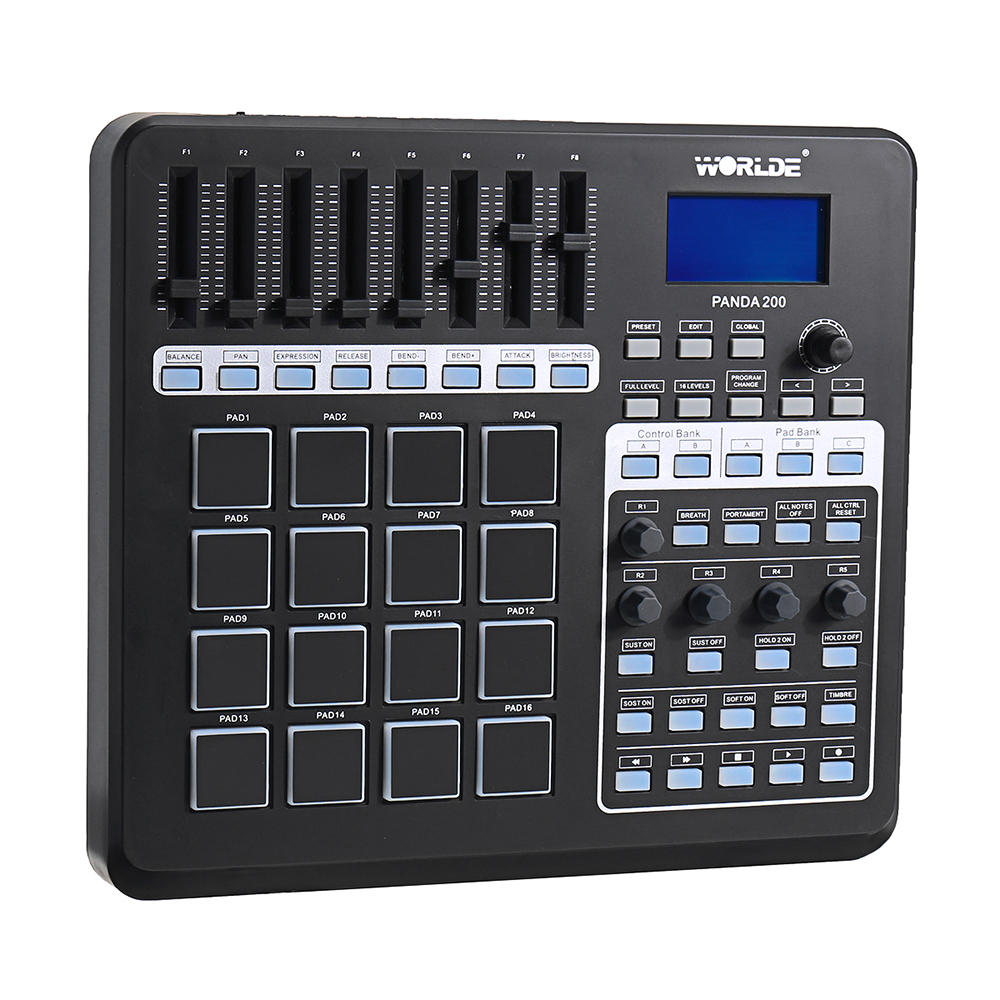 Portable 16 Drum Pads USB MIDI Controller Keyboard