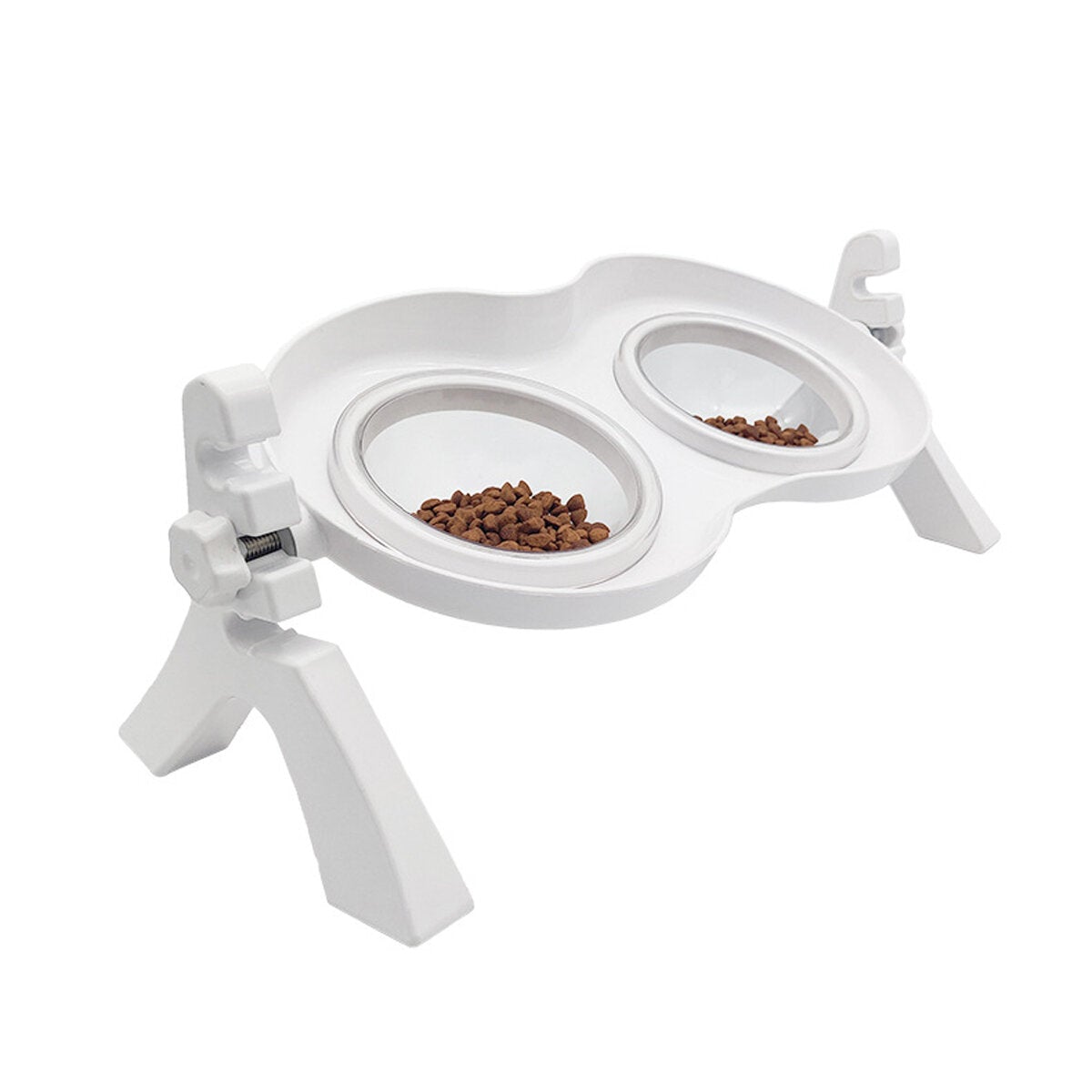 Cat Food Bowls Double Raised - Cat Feeding Bowl Double Dishes Pet Water Feeder Raised with Stand for Cats & Small Dogs