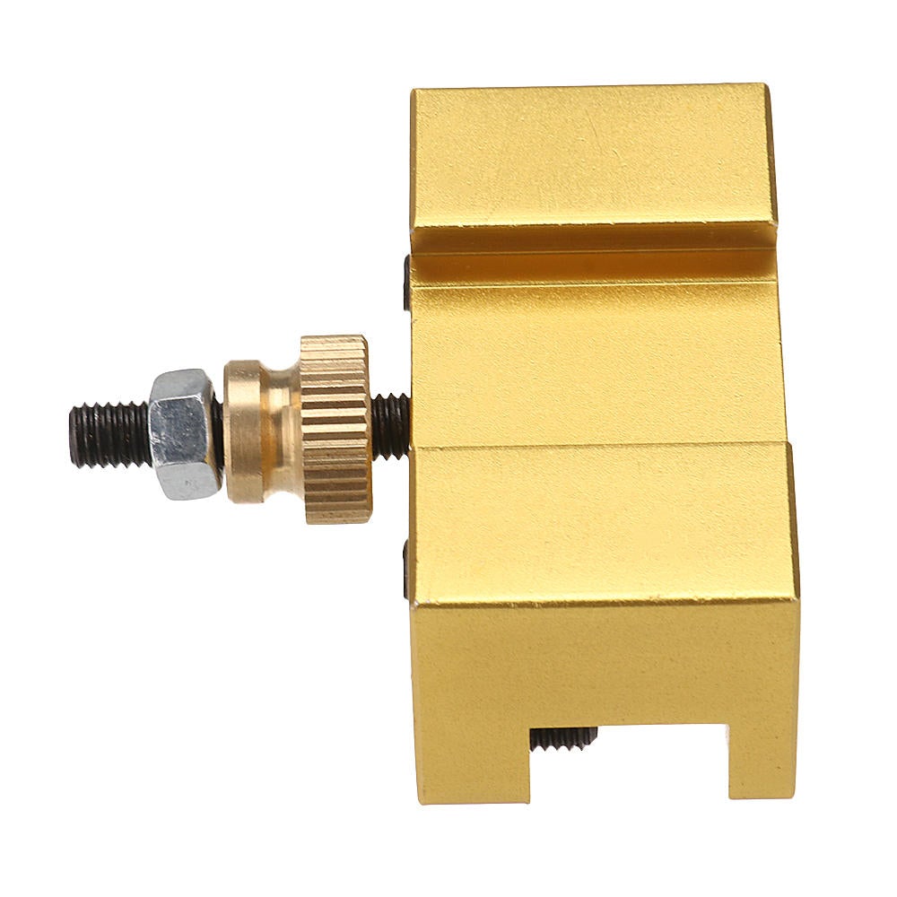 1/4-3/8 Inch 20x25x50mm Aluminum Turning and Facing Holder for Quick Change Tool Post Holder Gold