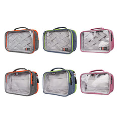 Multi-functional Portable Transparent Electronics Accessories Organizer Cosmetic Bag
