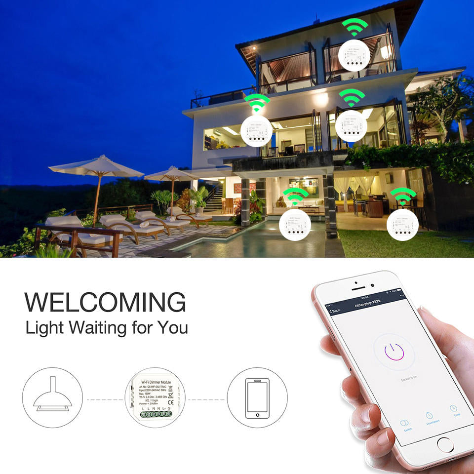 DIY Smart WiFi Light LED Dimmer Switch Smart Life/Tuya APP Remote Control 1/2/3 Way Switch Works With Alexa Echo Google Home