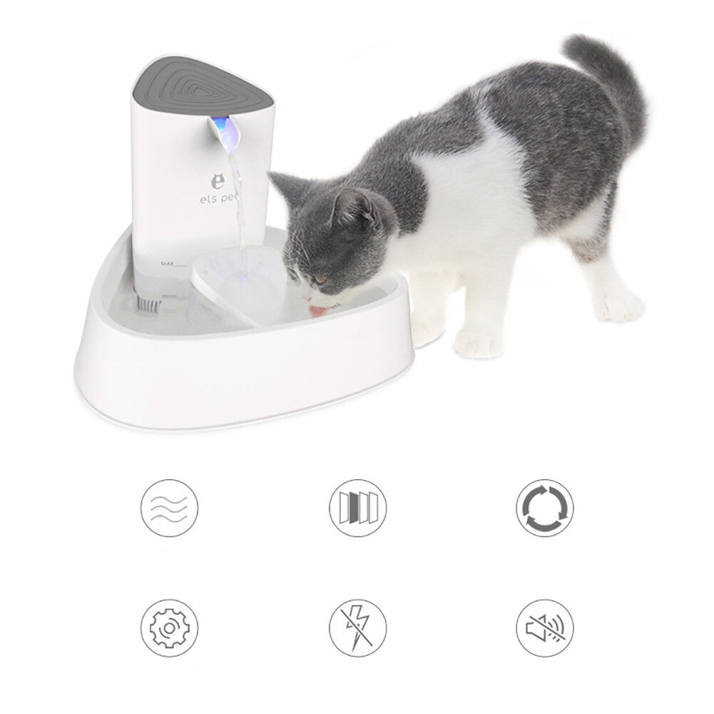 1.5L Automatic Pet Water Fountain Protection Against Dry Heating Cat Drink Dispenser Water Circulation Mute Four Layers Filtration For Dog Cat Healthy