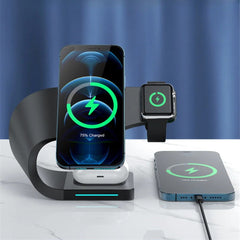 15W Magnetic Wireless Charger Stand for iPhone 14/13/12, iWatch, AirPods