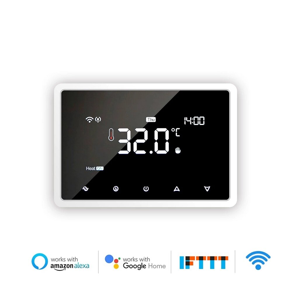 WiFi Smart LCD Touch Screen Floor Heating Wall Thermostat APP Remote Control Works with Alexa Google Home