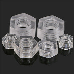 50Pcs Transparent Acrylic Nuts Hex Plastic Nut Washer Hexagonal Lock Nuts M2 M3 M4 M5