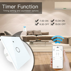 Smart Switch EU Standard Naught Wire Version Wifi RF433 100V-240V Tuya APP Control Smart Wall Switch US Plug Smart Switch For Smart Home
