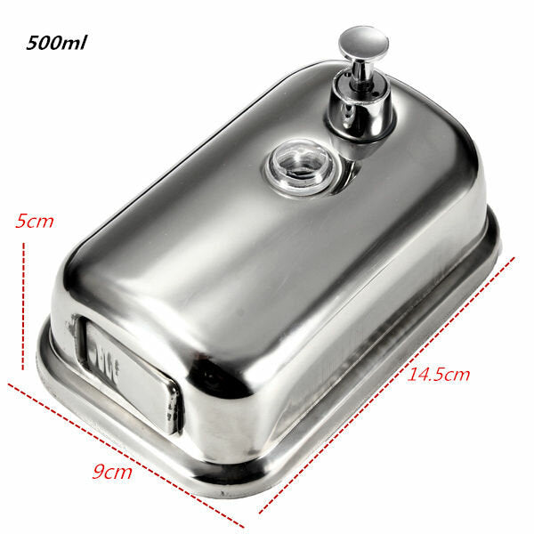 Stainless Steel Wall-mounted Liquid Soap Dispenser Shower Body Wash Shampoo Hand Sanitizer Dispenser Box for Hotel Batehroom Kitchen