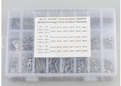 1080pcs M2 M3 M4 Stainless Steel Countersunk Flat Head Hex Socket Screw Nut Bolts Washers Assortment Kit