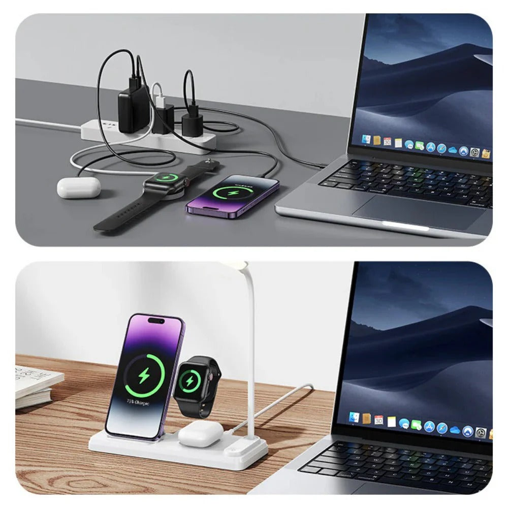 Fast Wireless Charger & Table Lamp for Qi-enabled Phones, iPhone, Samsung, Xiaomi, AirPods, Smart Watch