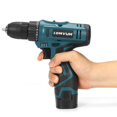 16.8V 3/8" Impact Drill 1350rpm 2 Speeds LED Cordless Drill Driver Kit w/ Li-Ion Battery & Charger