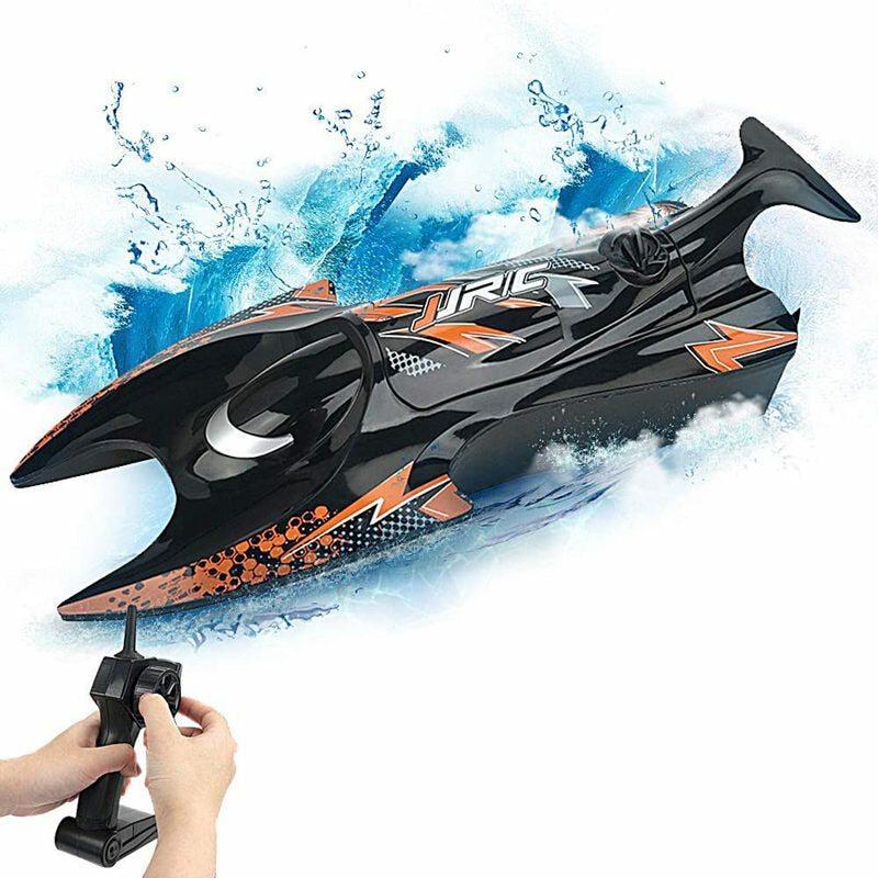 1/47 2.4G RC Boat Remote Control Pools Lakes Salt Water Outdoor High Speed Mini Toys LED Lights for Kids Adults Boys