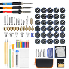 101pc 60W Wood Burning wood working Pen Set Electric Soldering Iron Burner Tools Kit