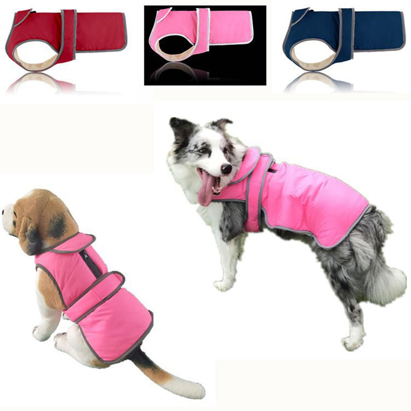 Hapet Pet Dog Clothes Waterproof Reflective Wool Vest Jacket Winter Warm Pet Clothes
