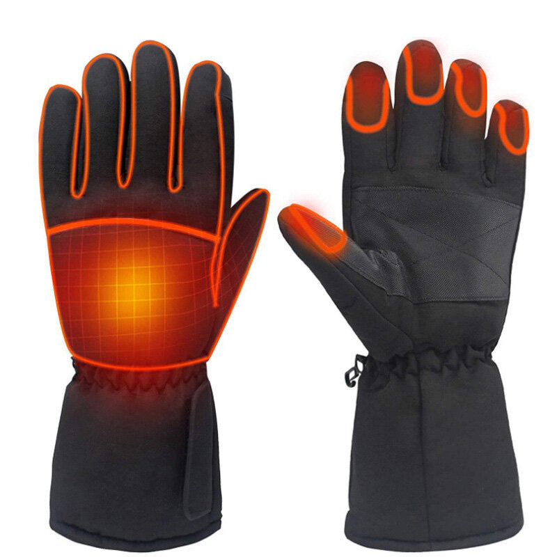 1 Pair Electric Heated Gloves Touchscreen Warm Battery Gloves Full Finger Waterproof Heating Thermal Gloves Ski Bike Mobile Phone Motorcycle Gloves Winter for Men and Women