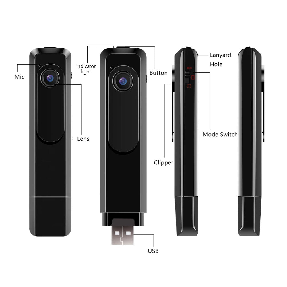 Mini Back Clip Camera HD 1080P Clip On Body Camera Mini Pocket Video and Audio Recorder 32GB SD card and Inks included Wonderful Gadgets for Business and Conference