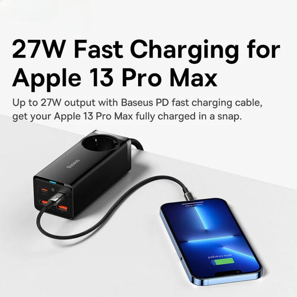 GaN3 Pro 100W 5-Port USB PD Charger, Fast Charging Station with 100W Type-C Cable