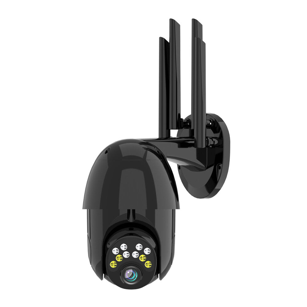 1080P 10LED 5X Zoom HD Outdoor PTZ IP Camera Two Way Audio Voice Alarm Auto Waterproof Night Vision Surveillance Black