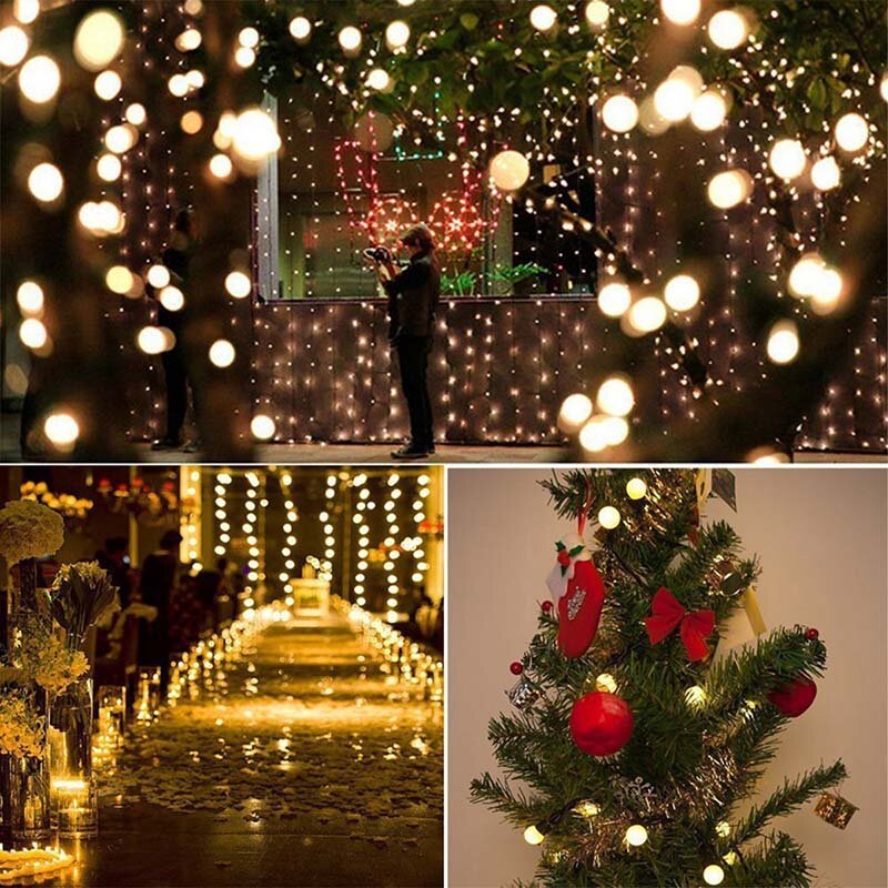 49FT Outdoor String Lights Shatterproof Remote Patio Lights With 15 Warm Yellow LED Bulbs For Deck Backyard Gazebo Christmas Decoration