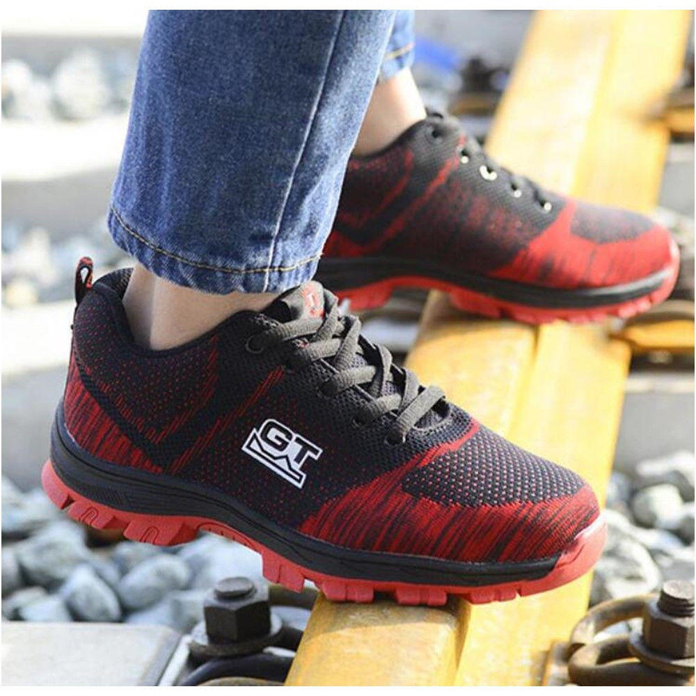 Men's Safety Shoes Work Shoes Steel Toe Non-Slip Breathable Running Shoes Mesh Anti-slip shoes Sneakers