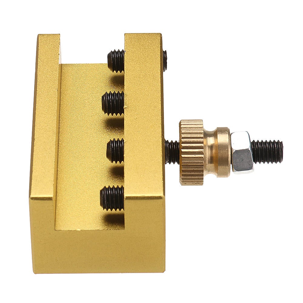 1/4-3/8 Inch 20x25x50mm Aluminum Turning and Facing Holder for Quick Change Tool Post Holder Gold