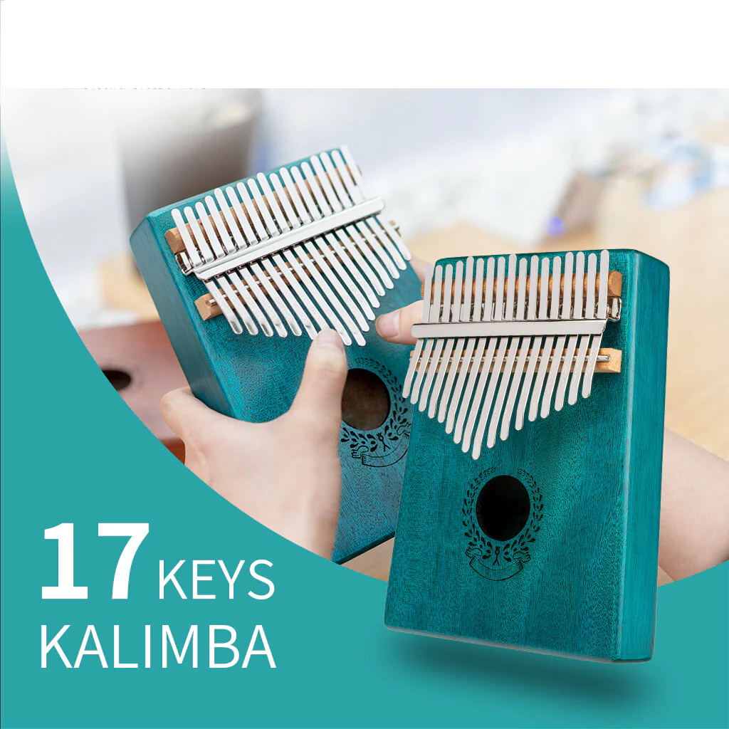 17 Keys Kalimba Solid Wood Thumb Piano Portable Mahogany Keyboard Instrument African Calimba Finger Piano