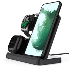 Fast Qi Wireless Charger for iPhone, Samsung Galaxy S23, Smart Watch & Earphones