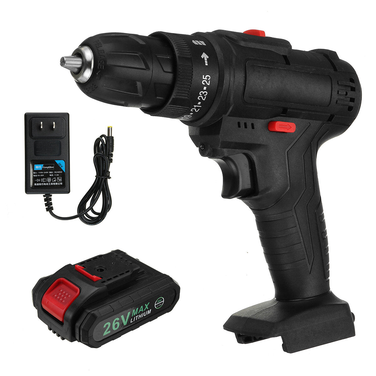 48V 1500W Electric Drill 28N.m Max Torque LED Light Screwdriver Power