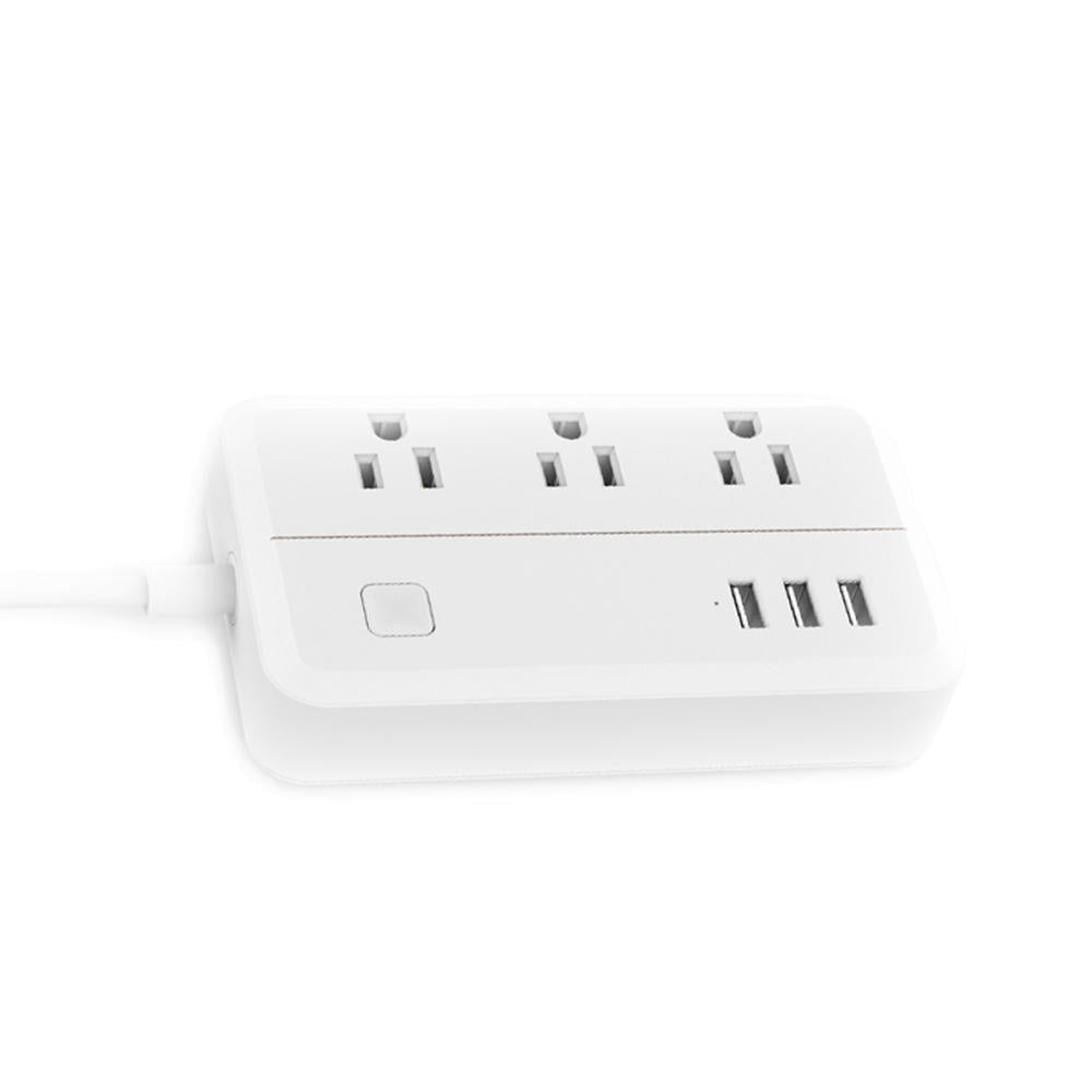 US Plug Sockets with 3 Outlet 3 USB Sockets Overload Switch Surge ProtectorWith Extension Cable Switch Power Outlet