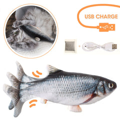 Cat toxic Doll Fish, Simulation Electric Toy Fish with USB Charge, Interactive Toy