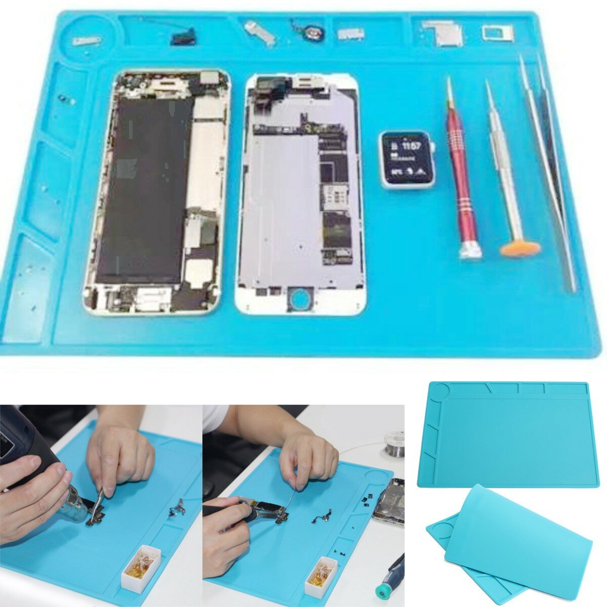 34x23cm Heat Resistant Silicone Pad Desk Mat Maintenance Platform BGA Soldering Repair Station