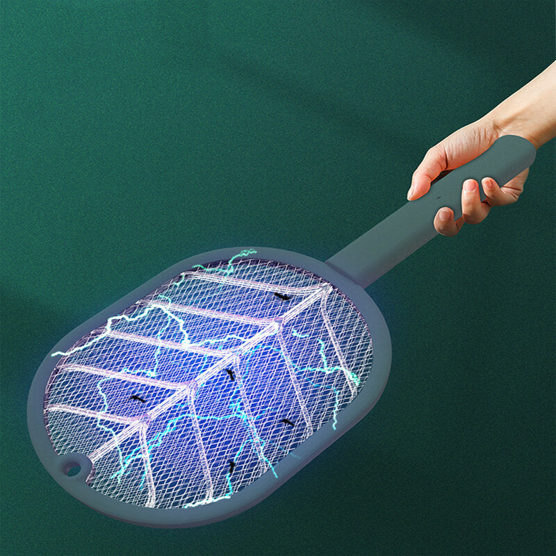 Electric Mosquito Swatter 2-in-1 Mosquito Killer USB Rechargeable Household Camping Silent Electric Fly Swatter