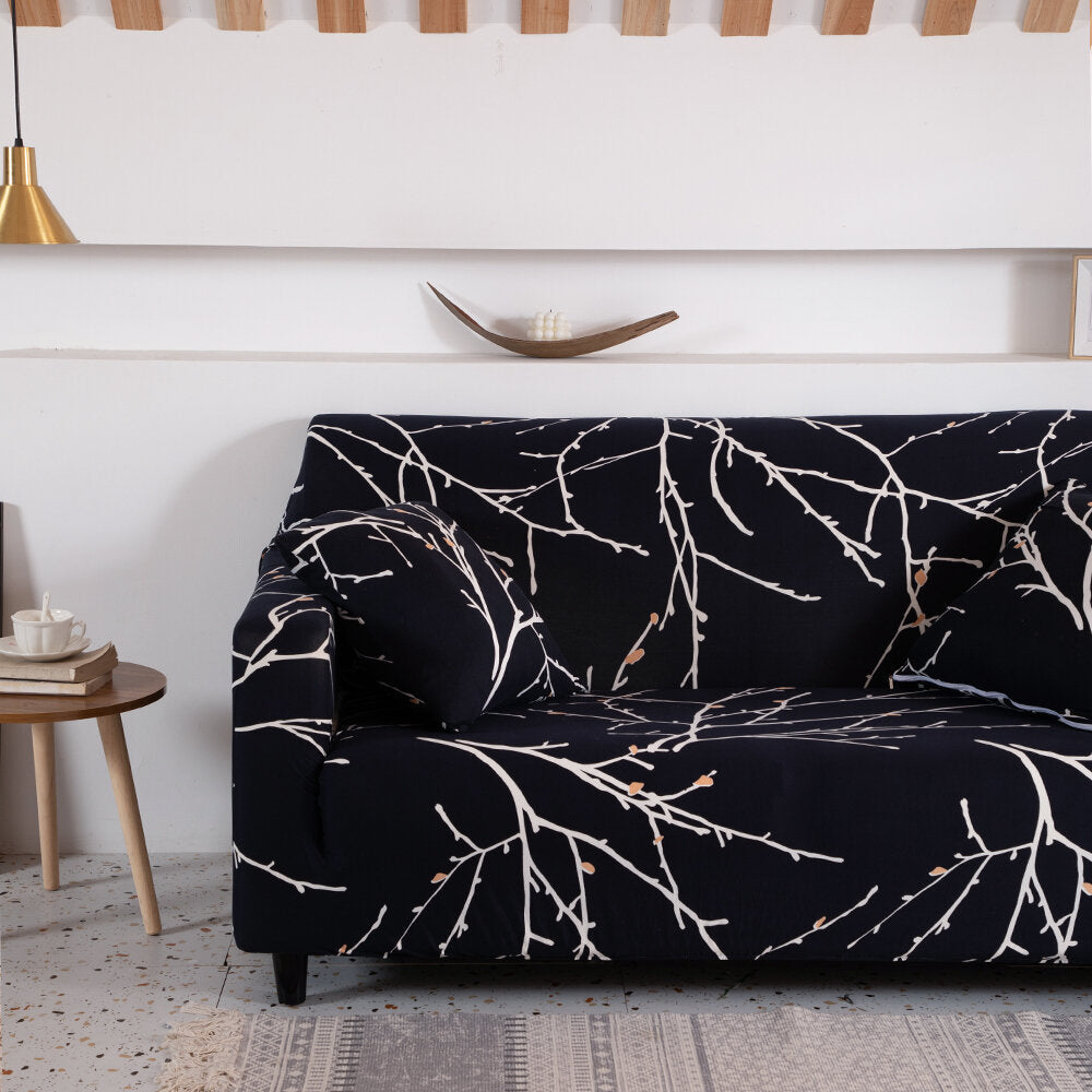 1/2/3/4 Seaters Elastic Sofa Cover Universal Plum Blossom Printing Chair Seat Protector Stretch Slipcover Couch Case Home Office Furniture Decoration