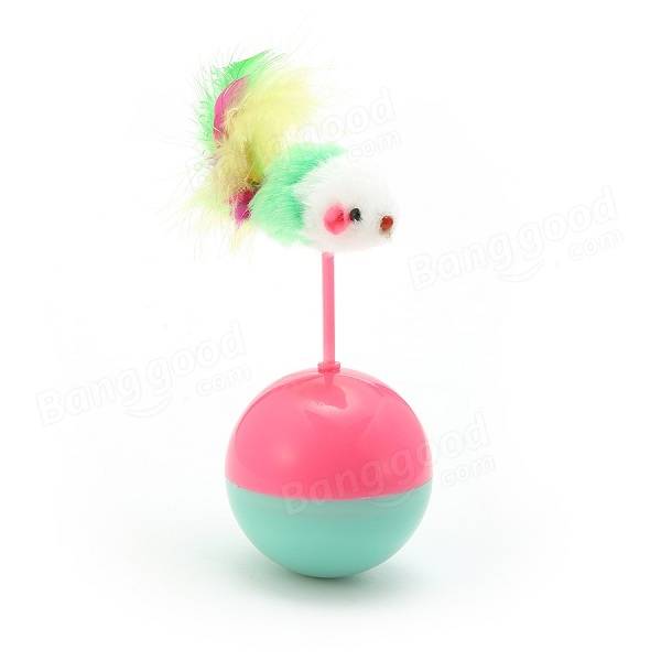 Interactive Cat Tumbler Toy Feather Toy Fluffy Mouse Crinkle Balls Cat Toys Pet Toys