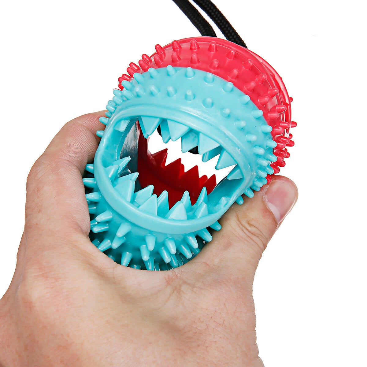 Dog Chew Toys Dog Rope Ball Pull Toy with Double Suction Cup Multi-functional Interactive Dog Tug of War Toy Pet Aggressive Chewers with Teeth Cleaning and Food Dispensing Features