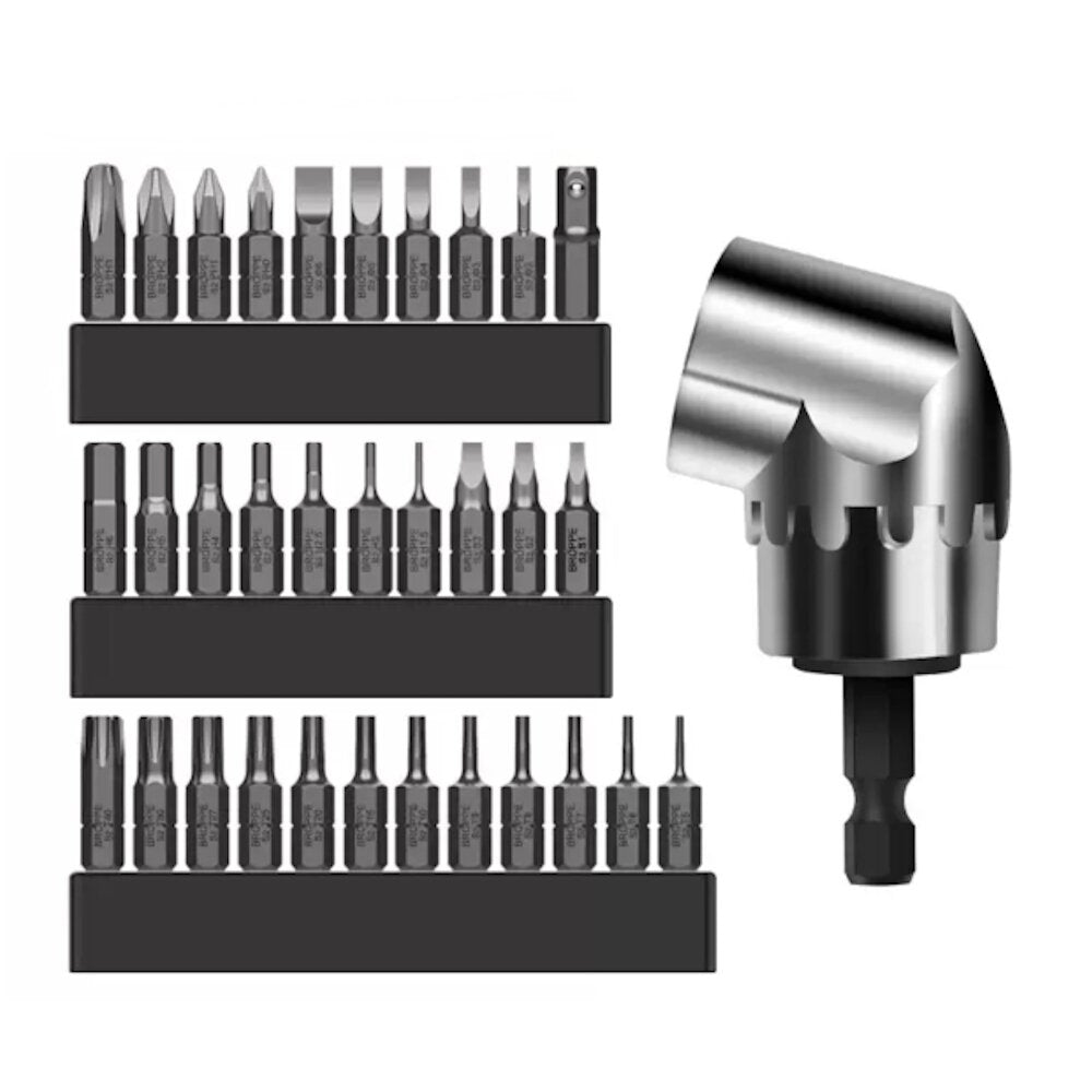 2/11/33Pcs Short Corner Device Universal Screwdriver Bits Turning Electric Corner Device With 25mm Bit