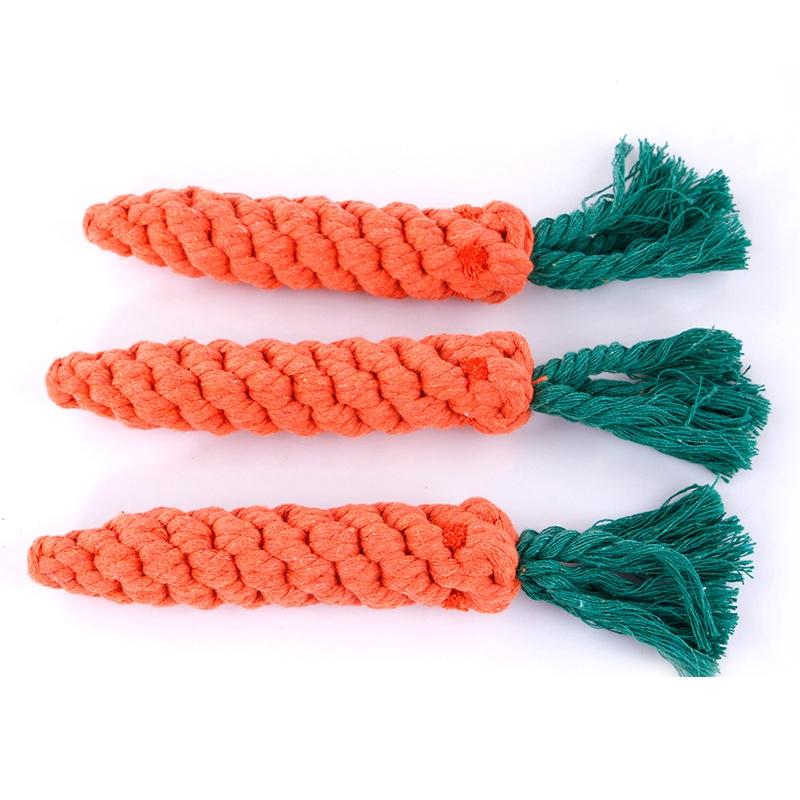 Creative Environmental Simulation Carrot Cat Dog Knot Double Knot Cotton Rope Pet Toys