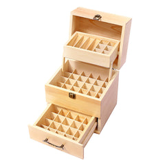 3 Layers Wooden Storage Box Case Essential Oil Bottles Aromatherapy Kitchen Storage Container