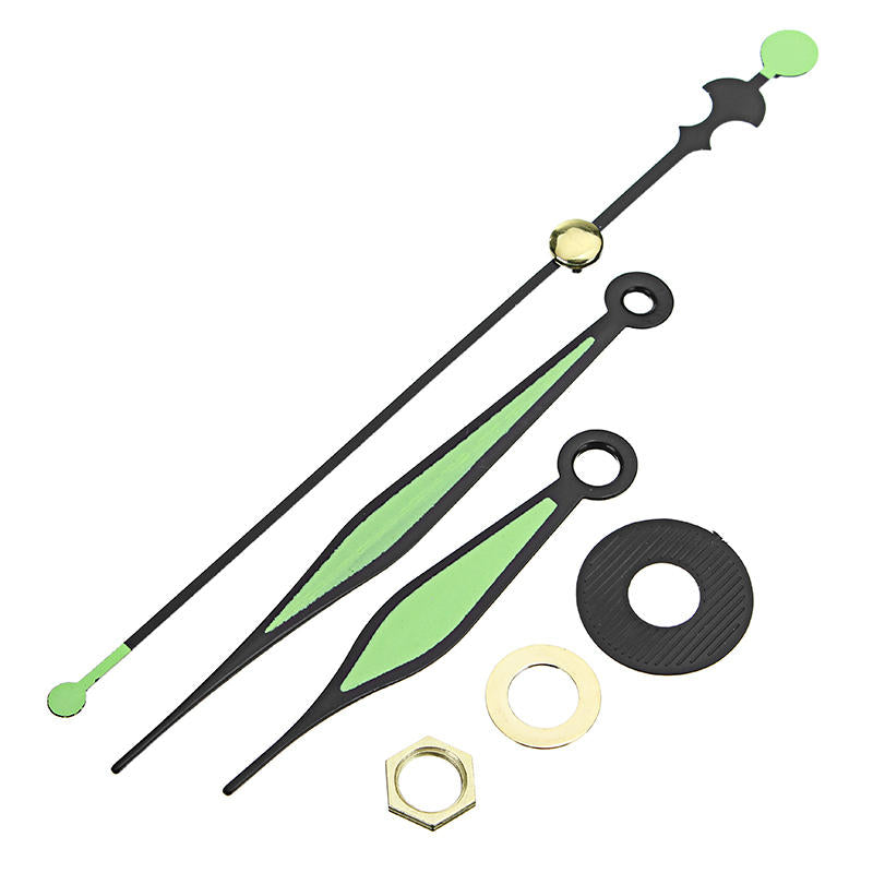 20mm Shaft Length Green and Black Luminous Hands DIY Quartz Clock Wall Movement