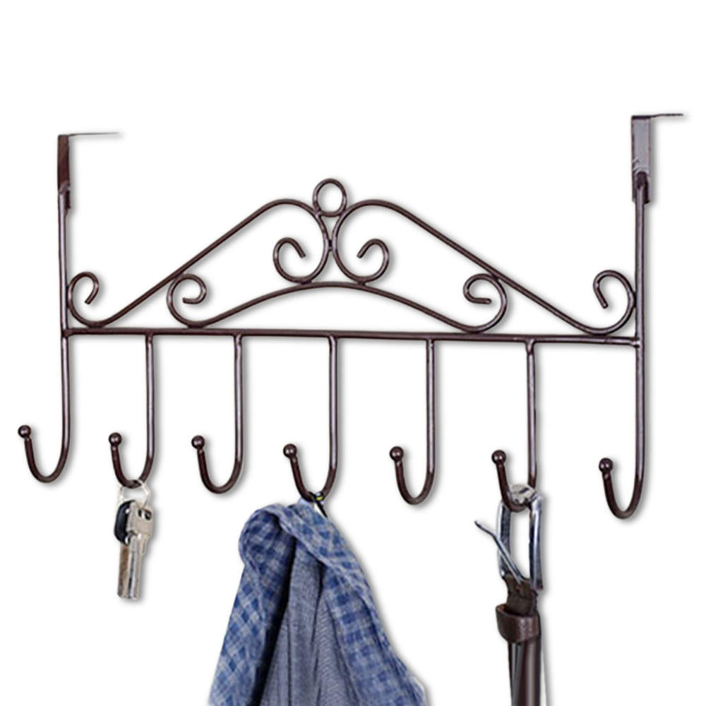 European Door Back Hanger Hanging Rack Holder Hook For Bag Towel Coat Clothes Hat Iron Decorative 5 Hooks