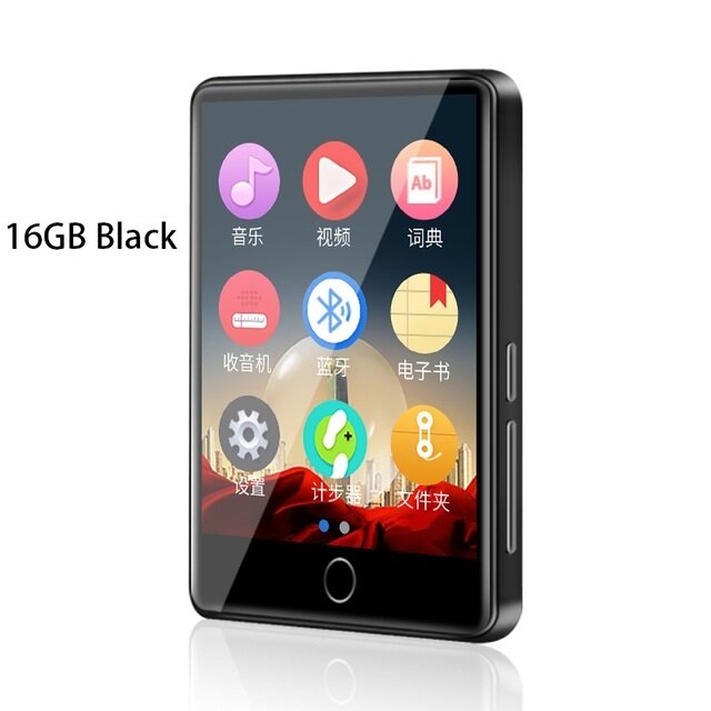 2.8 Inch Screen 8GB 16GB  Metal Bluetooth 5.0 MP3 Player Built-in Speaker with E-Book Recording Radio Video Pedometer