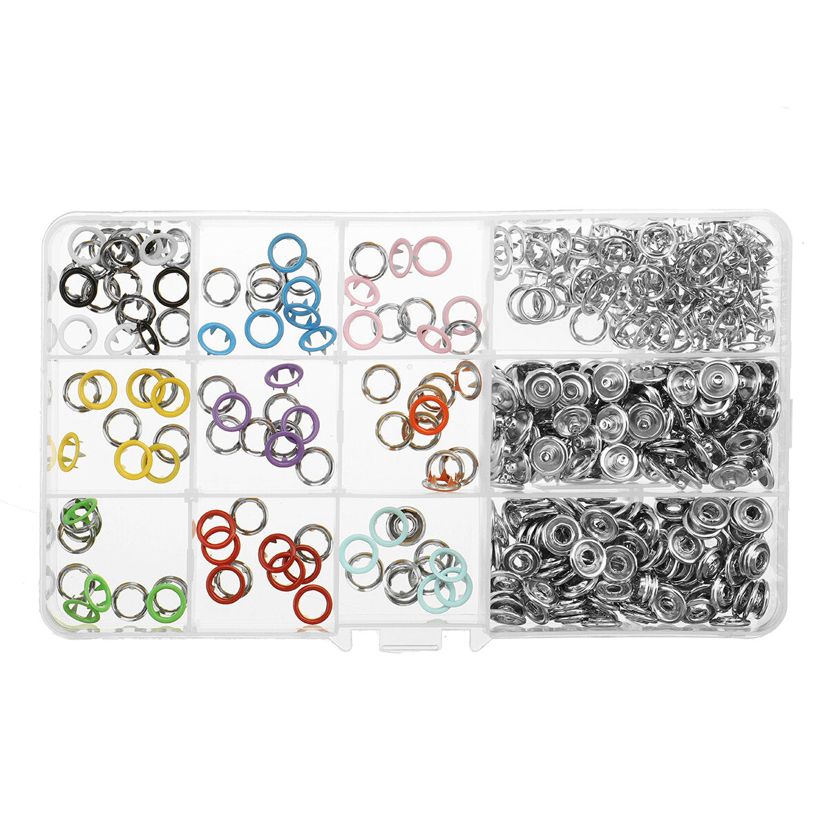 10 Colors 250pcs/200pcs/100pcs Five-Claw Button Clasp + Installation Tool Kit