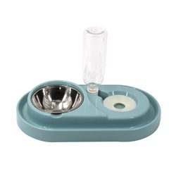 Pet Bowl Automatic Feeder Double Bowl Pet Water Dispenser Multi-functional Pet Feeder with Water Bottle